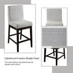 Edwyn - Counter Height Chair (Set of 2) - Gray Linen & Espresso