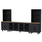 Farmhouse TV Stand With Solid Wood Gourd Shaped Legs For TVs Up To 70"