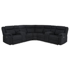Hagen Upholstered Power Reclining Sectional Sofa Steel Grey