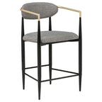 Tina Fabric Upholstered Counter Chair Dark Grey (Set of 2)
