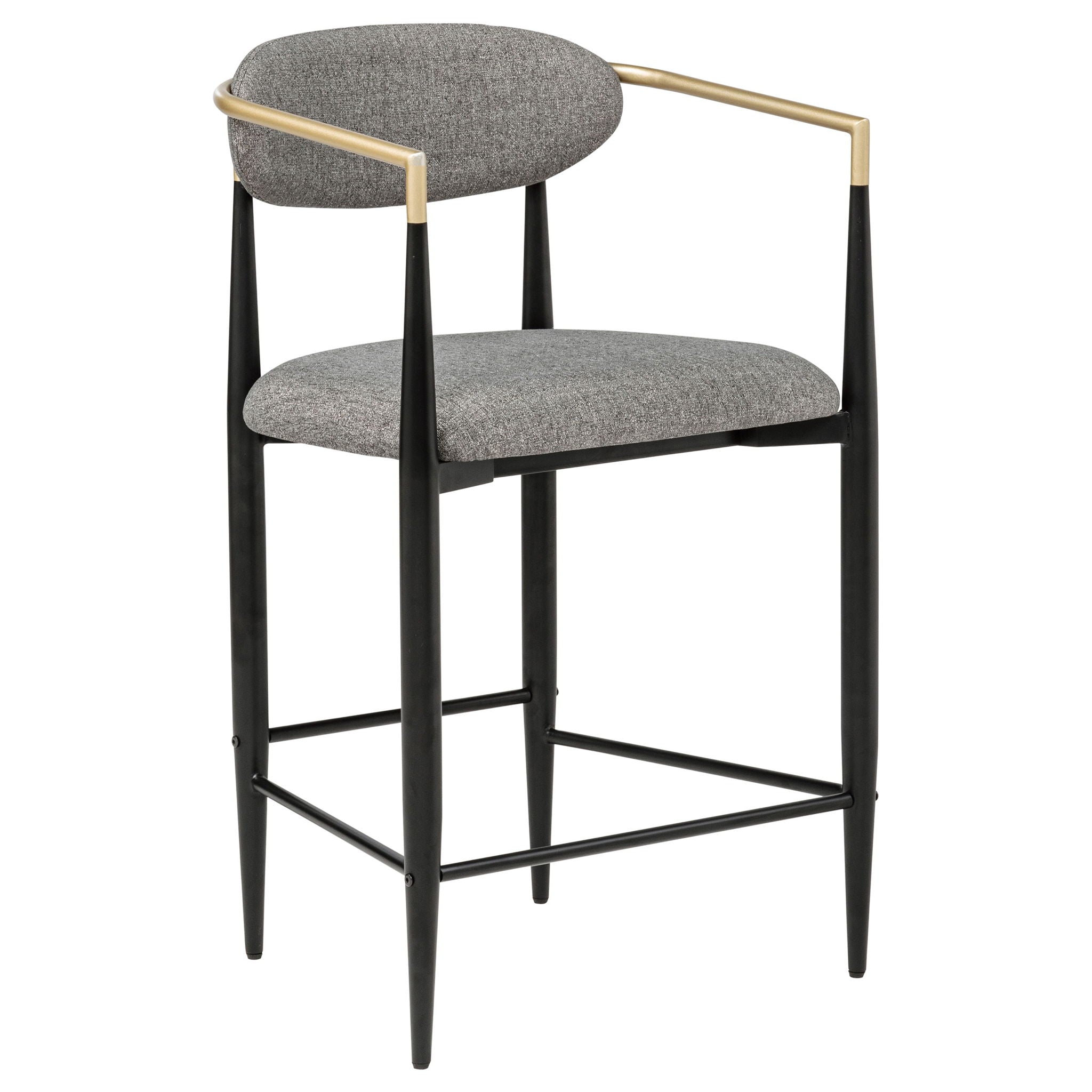 Tina Fabric Upholstered Counter Chair Dark Grey (Set of 2)