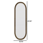 Oval Retro Mirror, Wall Hanging Mirror For Living Room