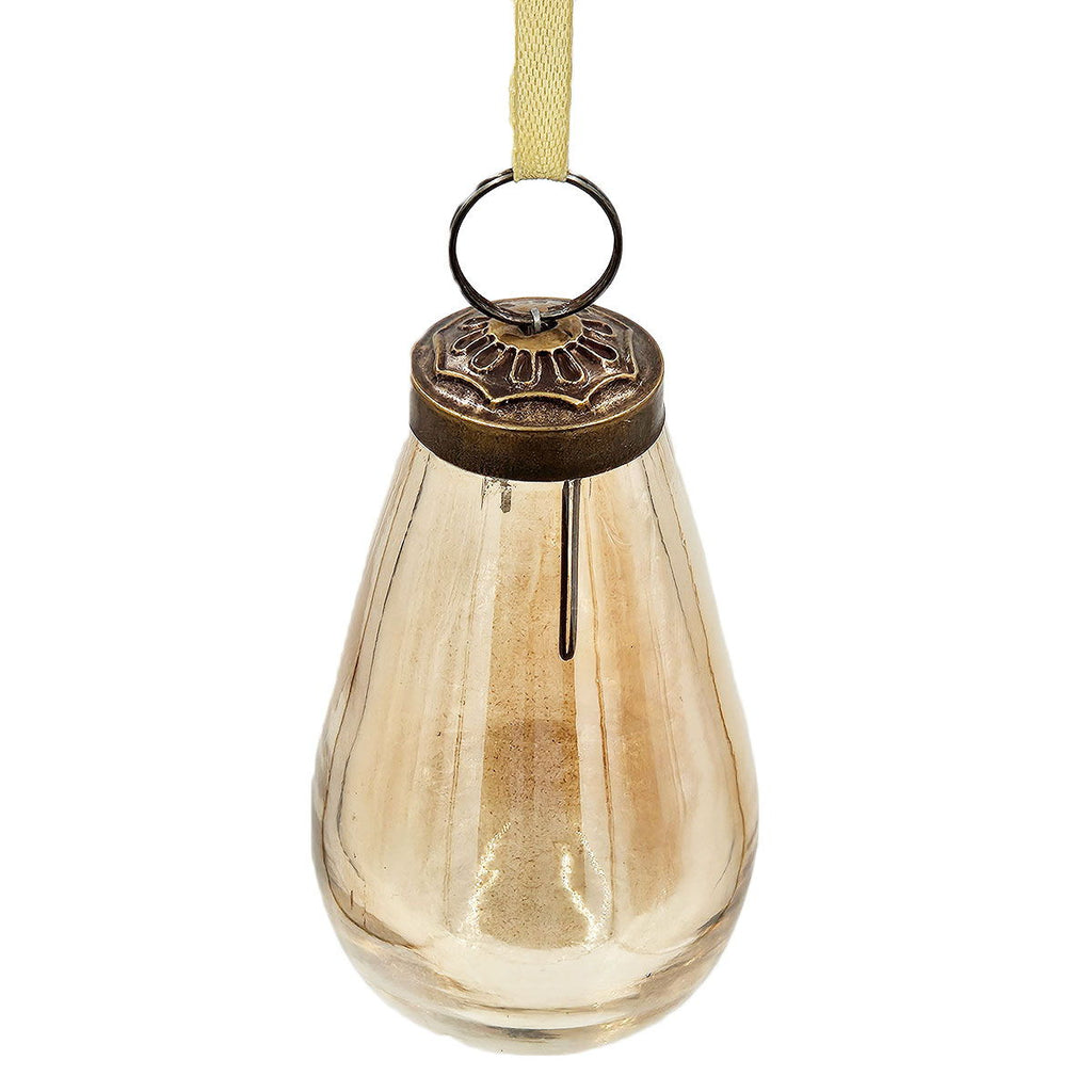 Luster Tear Drop Ornament, Glass Decorative Hanging Christmas Tree Ornaments For Holiday Party Decorations (Set of 12)