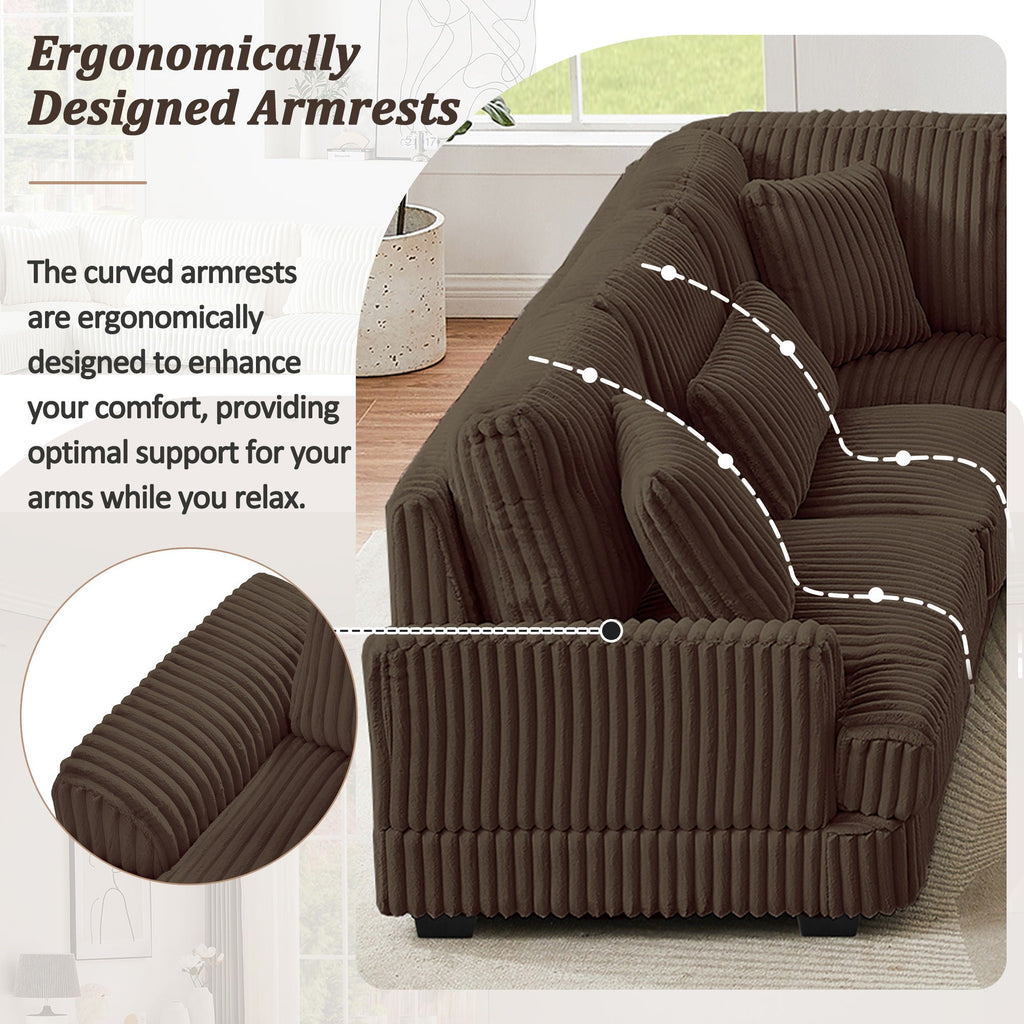 Oversized Sectional Sofa U - Shaped Sofa Couch Modern Sofa Upholstered In Soft With A Chaise Lounge For Living Room