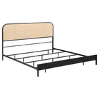 Amherst Radio Weave Rattan Metal Eastern King Bed Black