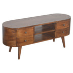 Solid Wood Rounded Entertainment Unit