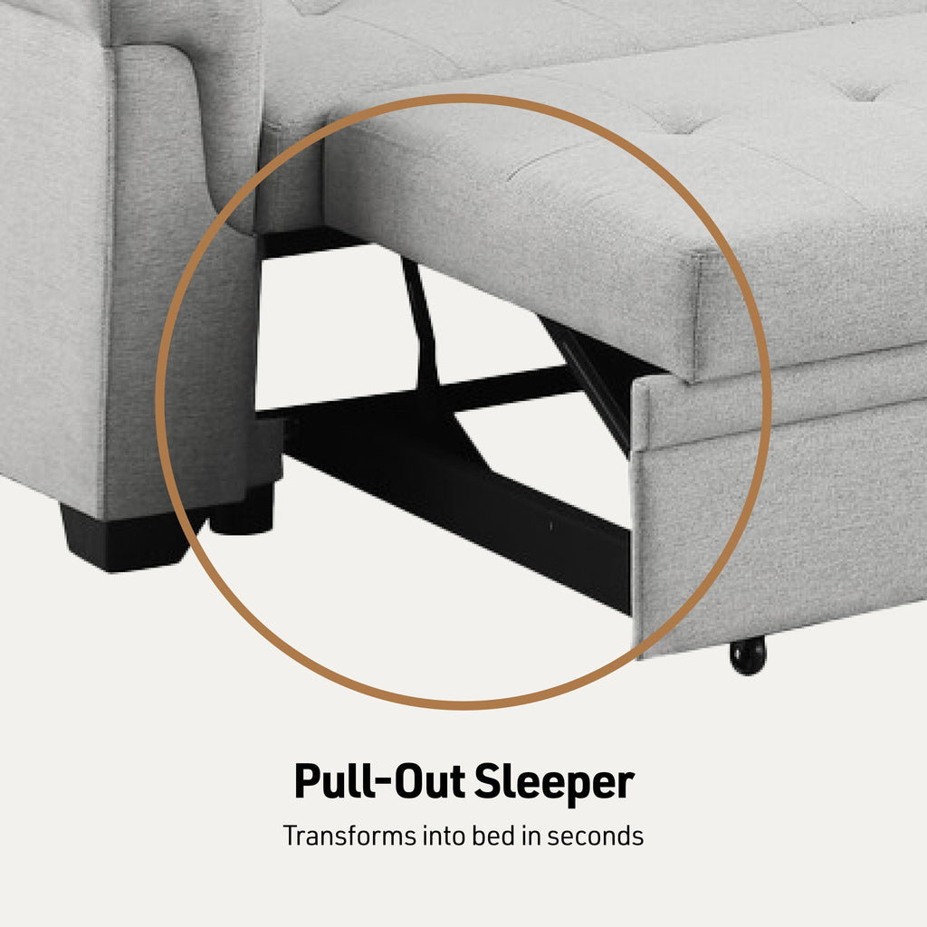 Lucca - Reversible Sleeper Sectional Sofa With Storage Chaise