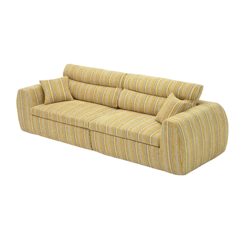 3 Seater, Couch With Throw Pillows For Living Room