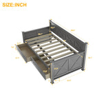 Modern Daybed With 2 Large Drawers, X Shaped Frame