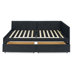 Upholstered Tufted Daybed Frame With Storage Drawers