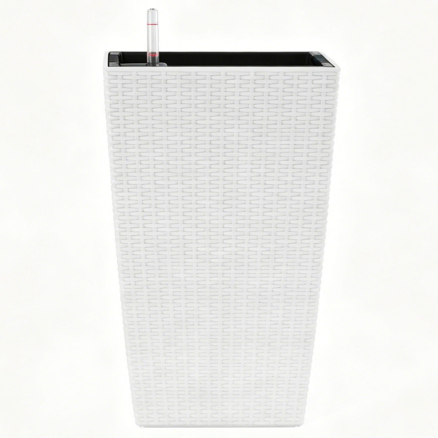 Square Large Planter With Automatic Watering System For Home And Garden (Set of 2) - White