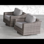 Swivel Patio Chair With Luxurious Cushions Perfect For Outdoor Relaxation (Set of 2) - Gray Mix