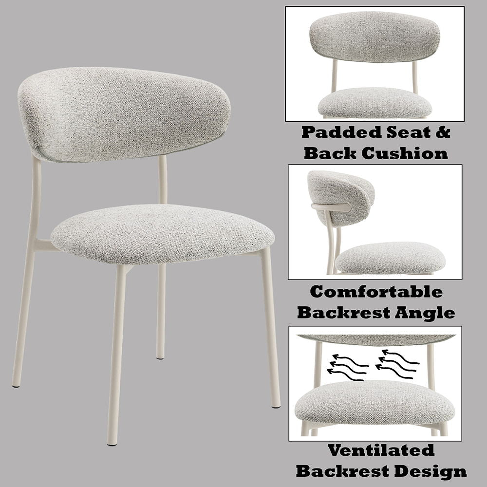 Kalam - Side Chair (Set of 2) - Gray Fabric & Beige