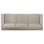 Islington Fabric Upholstered Panel Arm Sofa Taupe