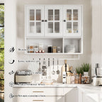 3 Door Wall Cabinet With Glass Door And Towel Bar