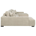Cannella U-Shaped Double Chaise Upholstered Sectional Sofa Beige