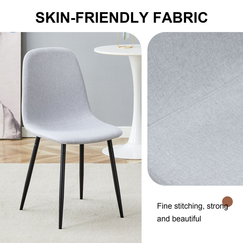 Modern Medieval Style Cushioned Side Chairs Set With Metal Legs For Kitchens