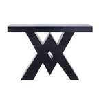 Noralie - Console Table, "V" Shape Pedestal - Mirrored & Faux Diamonds