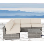 Seating Set With Cushions Handcrafted Wicker Design