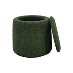 Elegant Round Storage Ottoman Upholstered