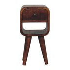 Mini California Curved Nightstand Wth Lower Slot