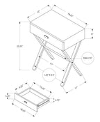 Accent Side X Table, Storage Drawer, Contemporary & Modern