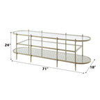Zaba - TV Stand - Glass Top & Champagne
