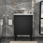 Bathroom Vanity With Ceramic Sink, Floor-Standing Design, Soft-Closing Drawers