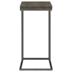 Pedro Expandable C-Shaped Sofa Side Table Weathered Grey