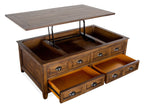 Bay Creek - Lift Top Storage Cocktail Table With Casters - Toasted Nutmeg