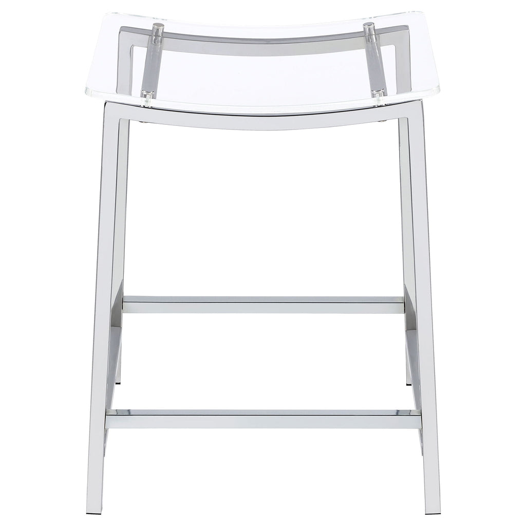 Jovani Acrylic Backless Counter Stool Chrome (Set of 2)