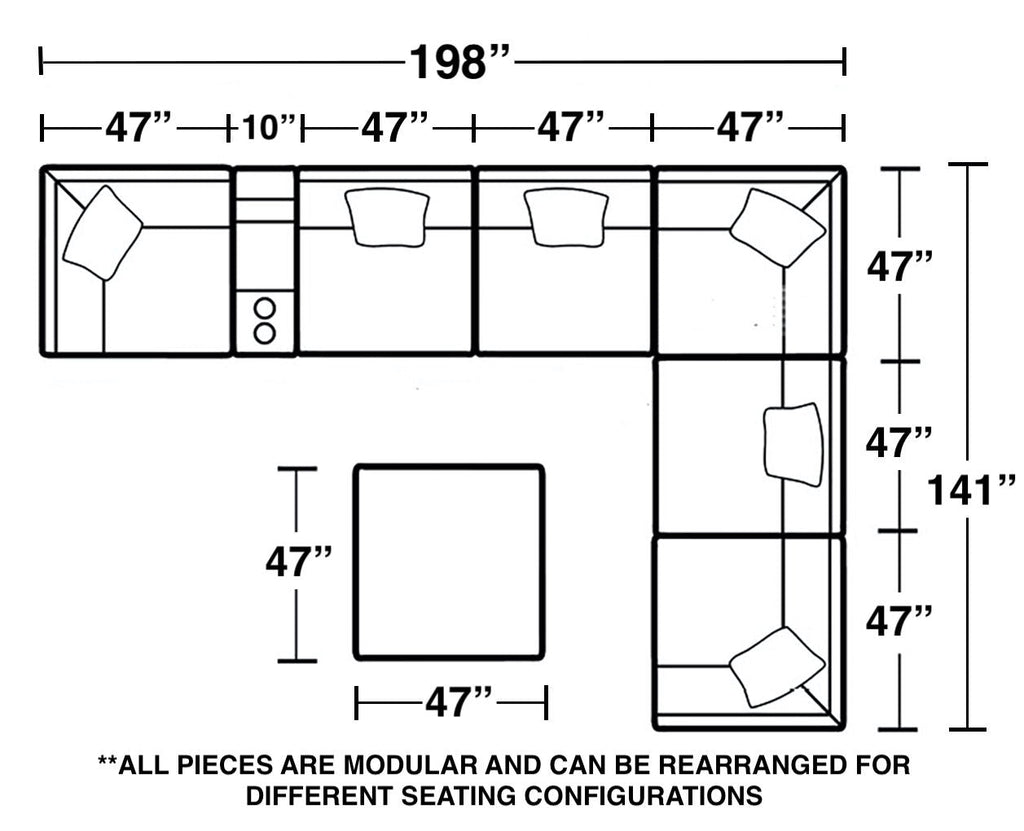 Posh - Modular Sectional And Ottoman