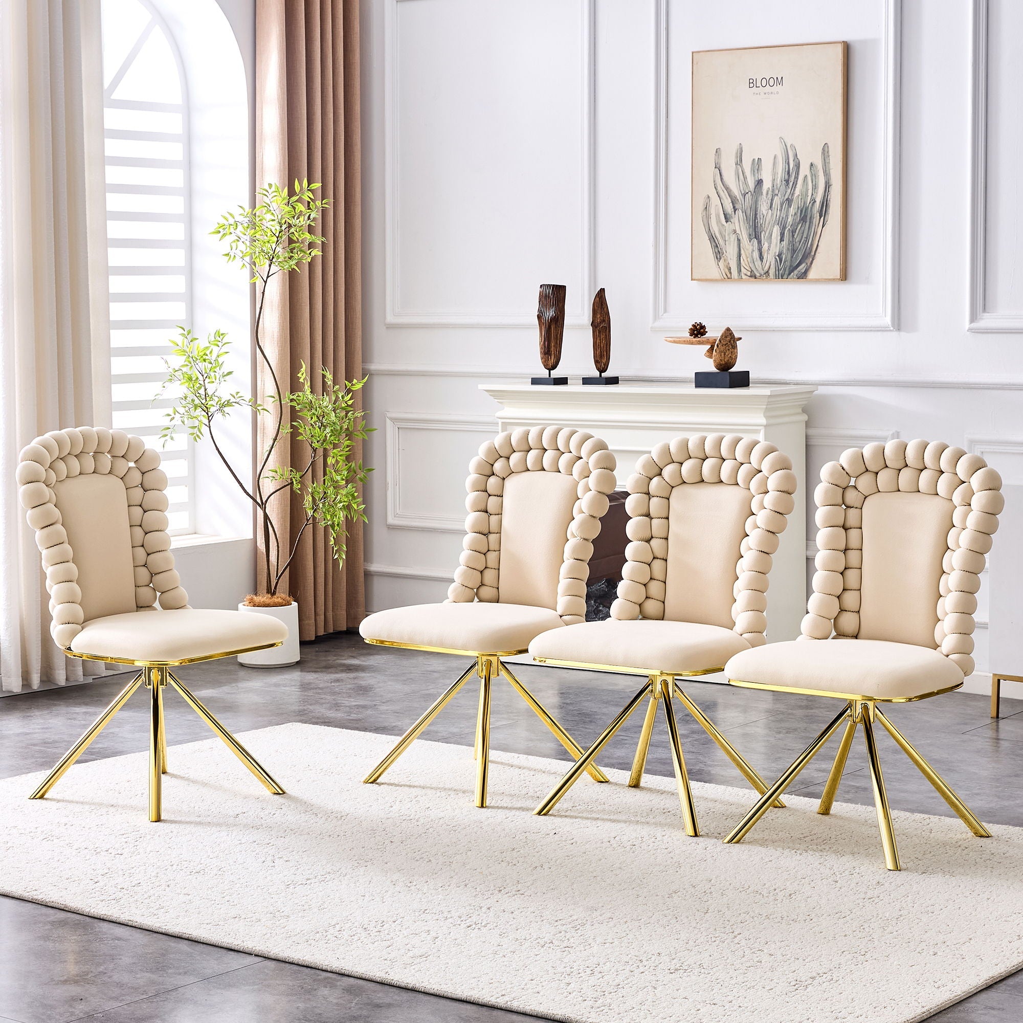 Puffy Bubble, Ball Chain Chair For Dining Room & Kitchen (Set of 2)