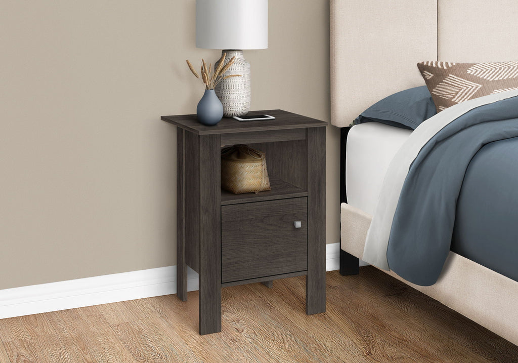 Accent Nightstand Side Table, Storage, Transitional - Oak