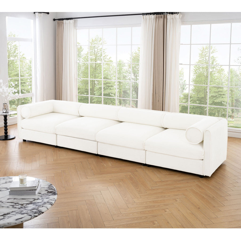 Stylish Sofa With Storage Seat And Cylindrical Backrest
