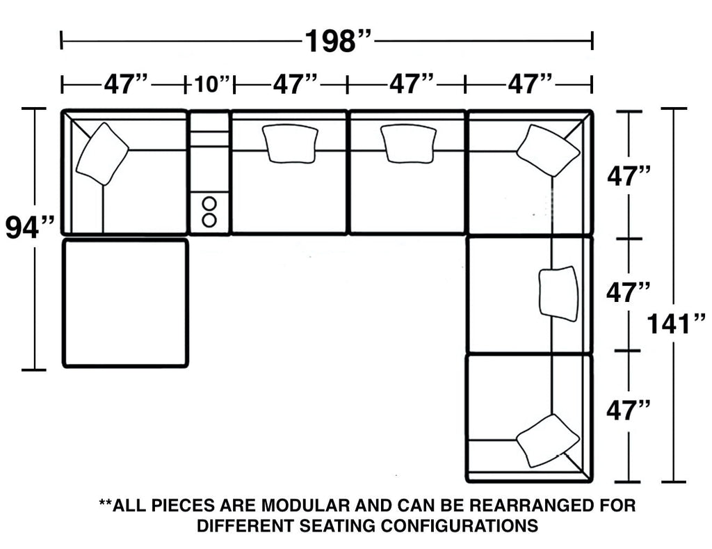 Posh - Modular Sectional And Ottoman