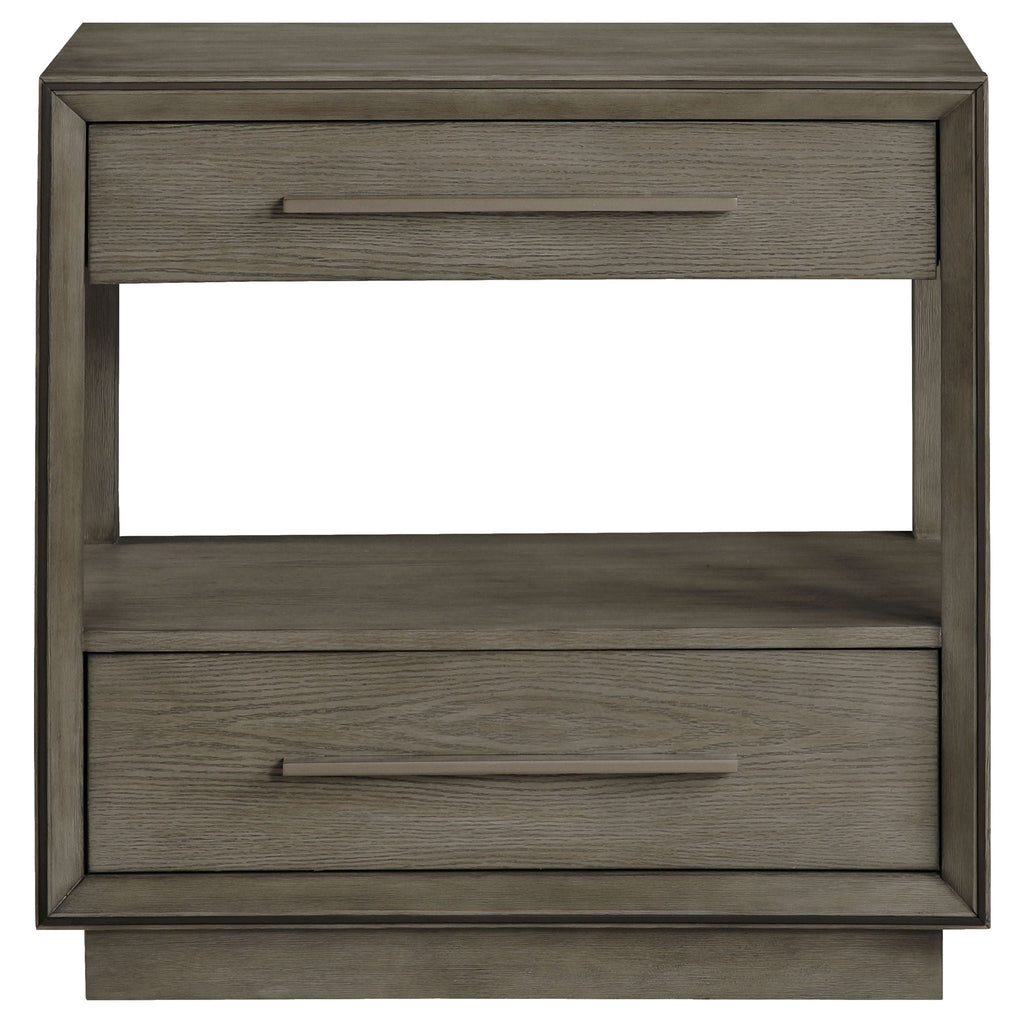 Durango 2-drawer Nightstand Bedside Table Taupe Oak