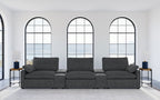 Collins 5-Piece Power Reclining Home Theater Seating Dark Grey