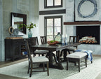 Westley Falls - Bench With Upholstered Seat - Graphite