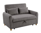 Justine - Convertible Sleeper Loveseat - Brown