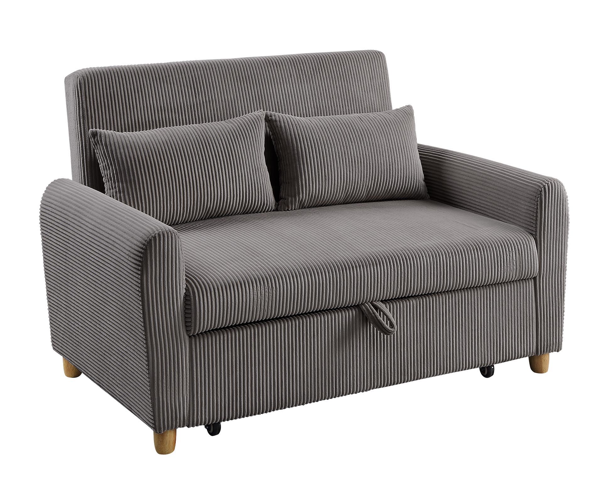 Justine - Convertible Sleeper Loveseat - Brown