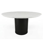 Jaramillo - Round Dining Table With Engineered Marble Top - Engineered Marble Top & Black