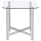 Cronin 3-piece Tempered Glass Top Coffee Table Set Chrome