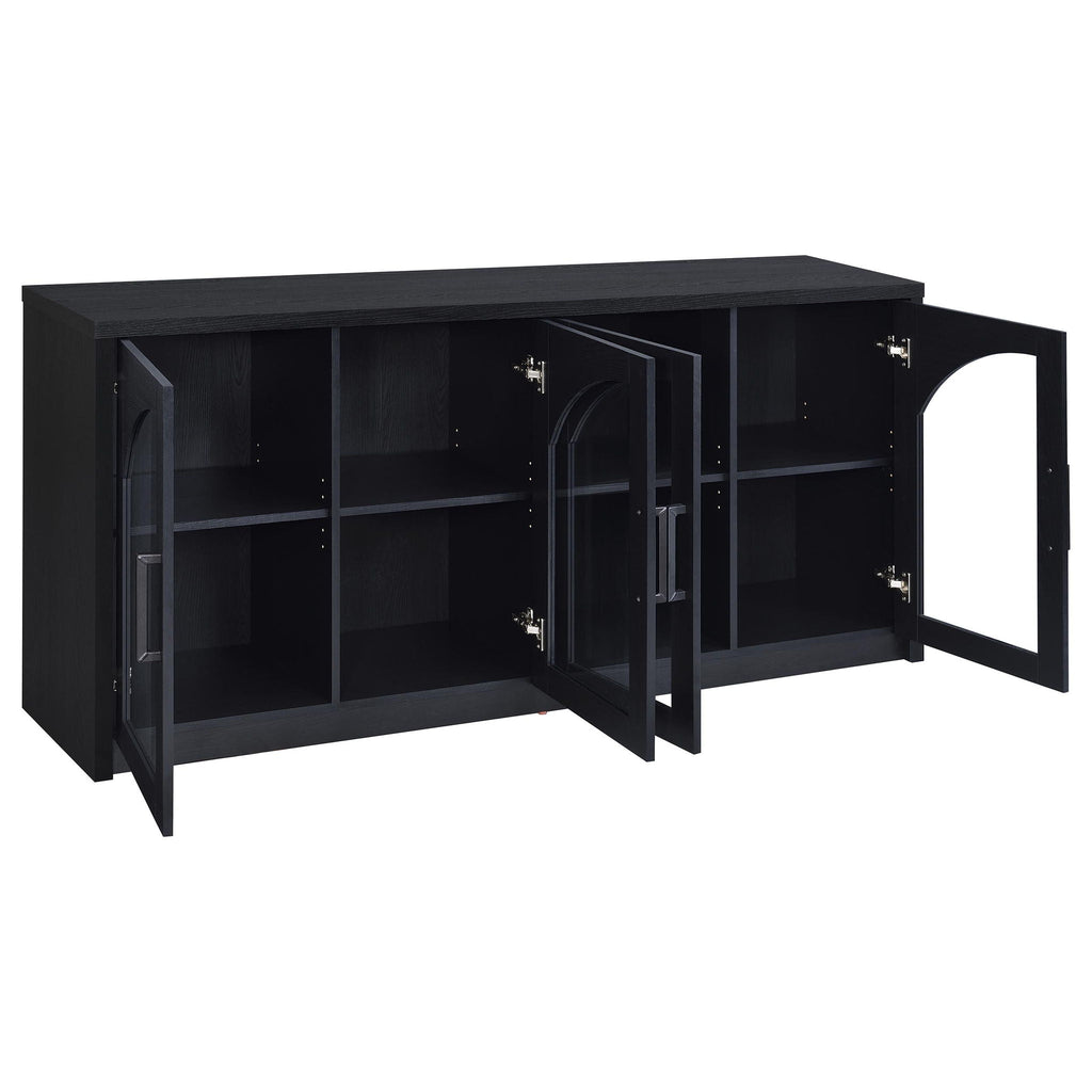 Riva 4-door Dining Sideboard Buffet Storage Credenza Black