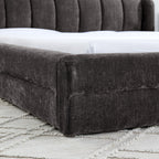Modern Upholstered Bed Frame With Thick Fabric And Headboard