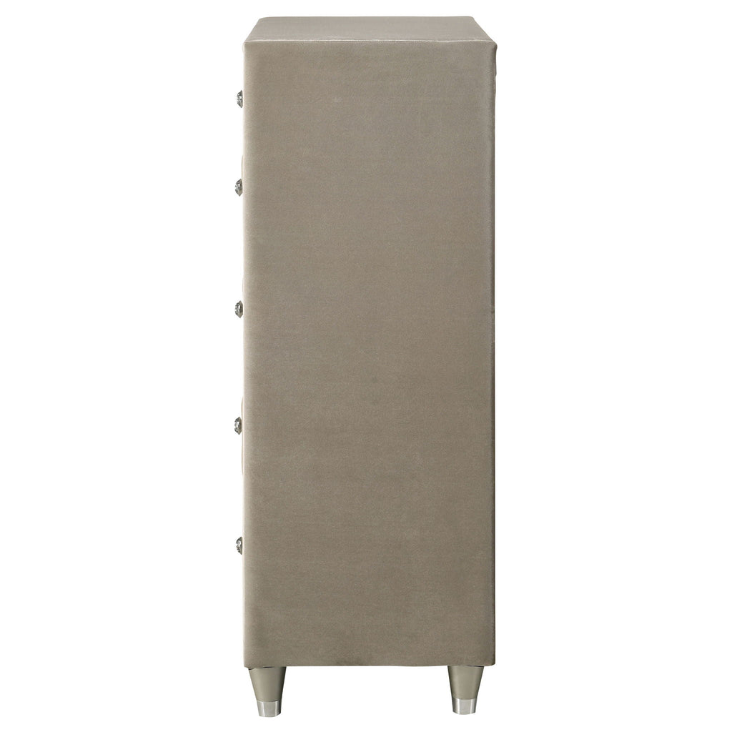 Antonella 5-drawer Bedroom Chest Ivory and Camel