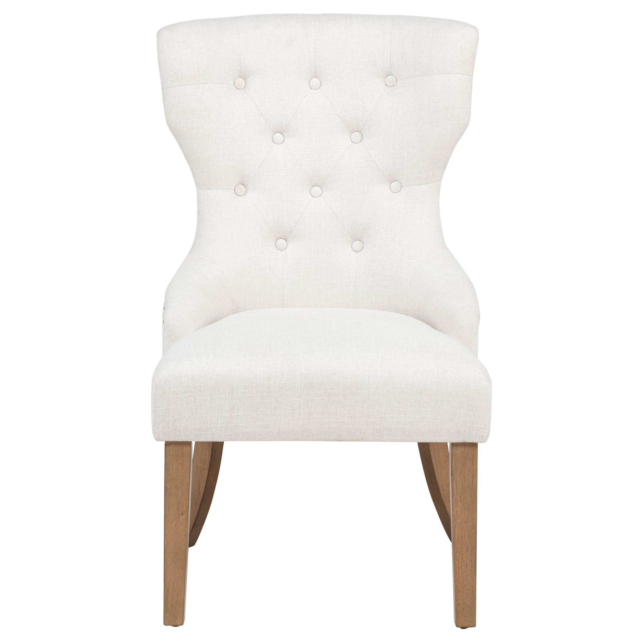 Baney Fabric Upholstered Dining Side Chair Beige and Rustic Honey