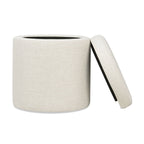 Brandy - Round Upholstered Storage Ottoman With Accent