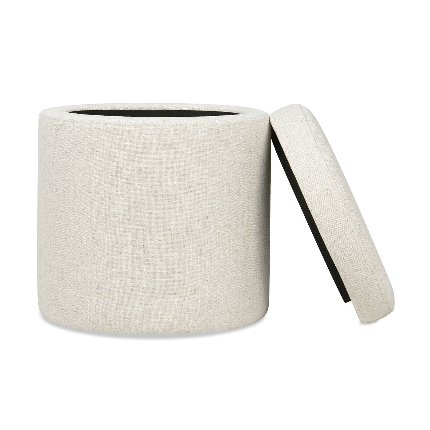 Brandy - Round Upholstered Storage Ottoman With Accent
