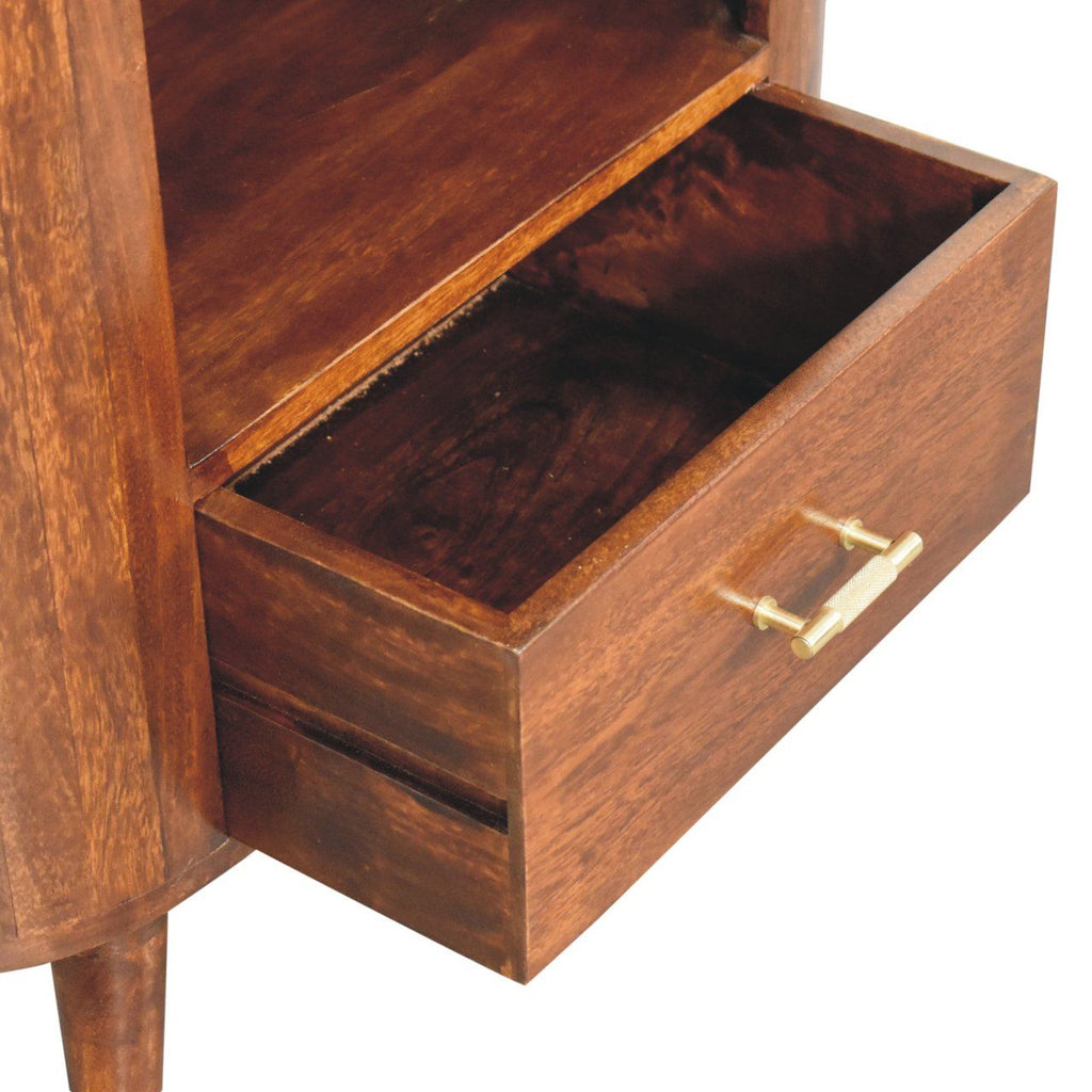 Cortez - T Bar Open Slot Cabinet - Dark Brown